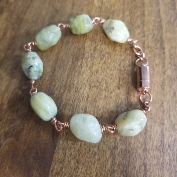 Gleeful Creations Jewelry - Handmade Copper and Jade bracelet